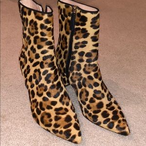 HOLIDAY SALE - J. Crew Leopard Calf Point Toe Ankle Boots